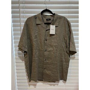 Theory 100% Linen Short Sleeve‎ Button Up Shirt NWT - Size XL